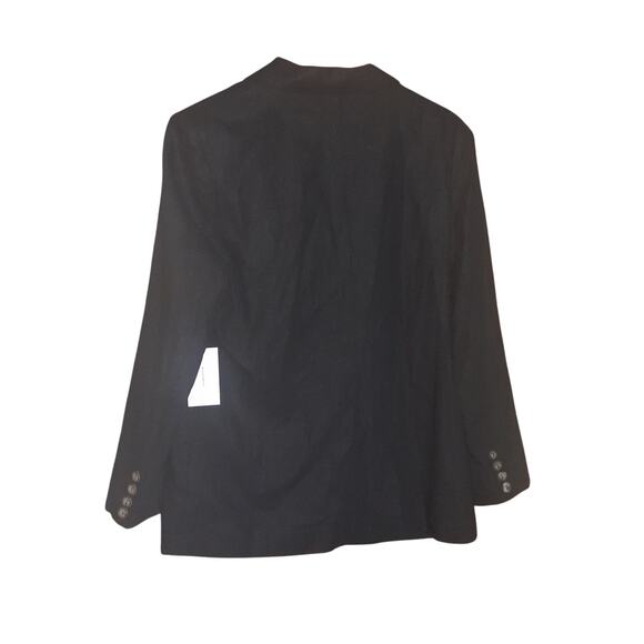 Halston NWT Womens Black Lined Button Blazer Size Large - Picture 2 of 6